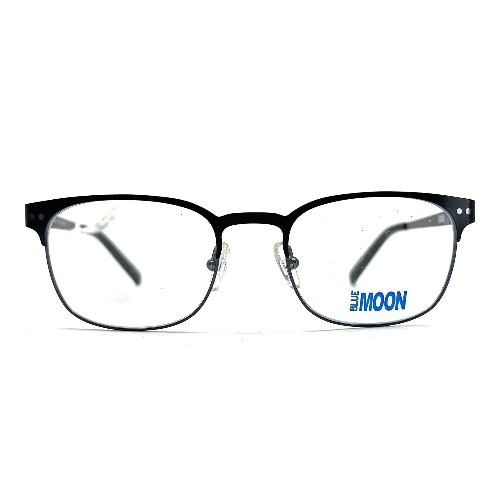 Blue Moon BM 6001 BK Black Rectangular Horn Rim Eyeglasses Frames 49[]19 140 mm