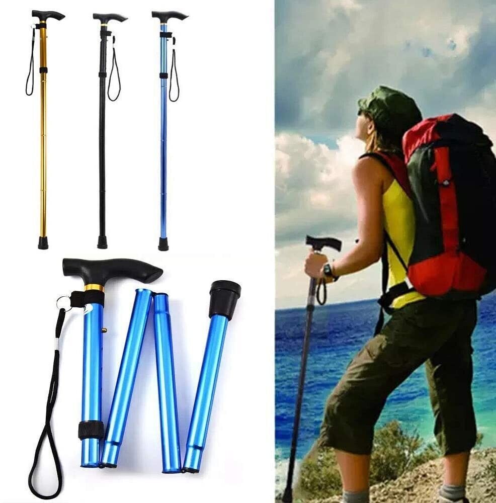 Cane Walking Stick Adjustable Folding walking Aluminum Collapsible Travel Hiking