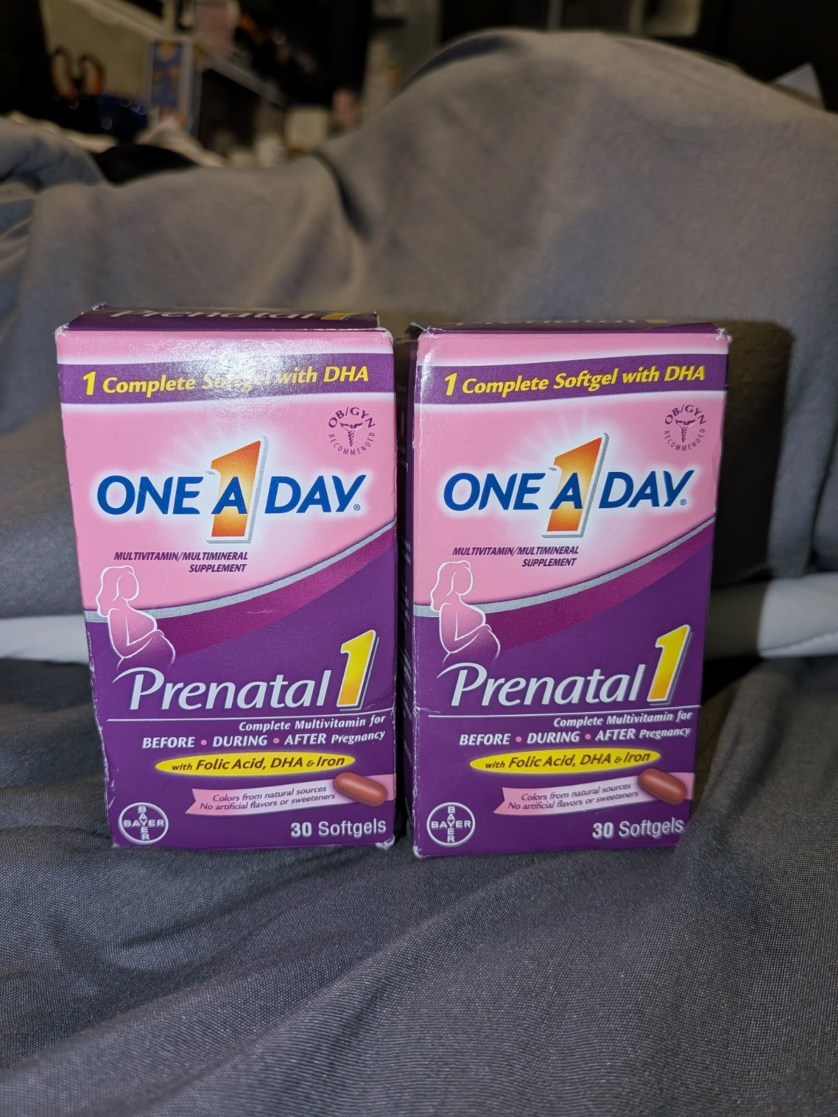 One A Day Prenatal 1 Multivitamin DHA Folic Acid Iron 60 Softgels (2) Exp 12/26