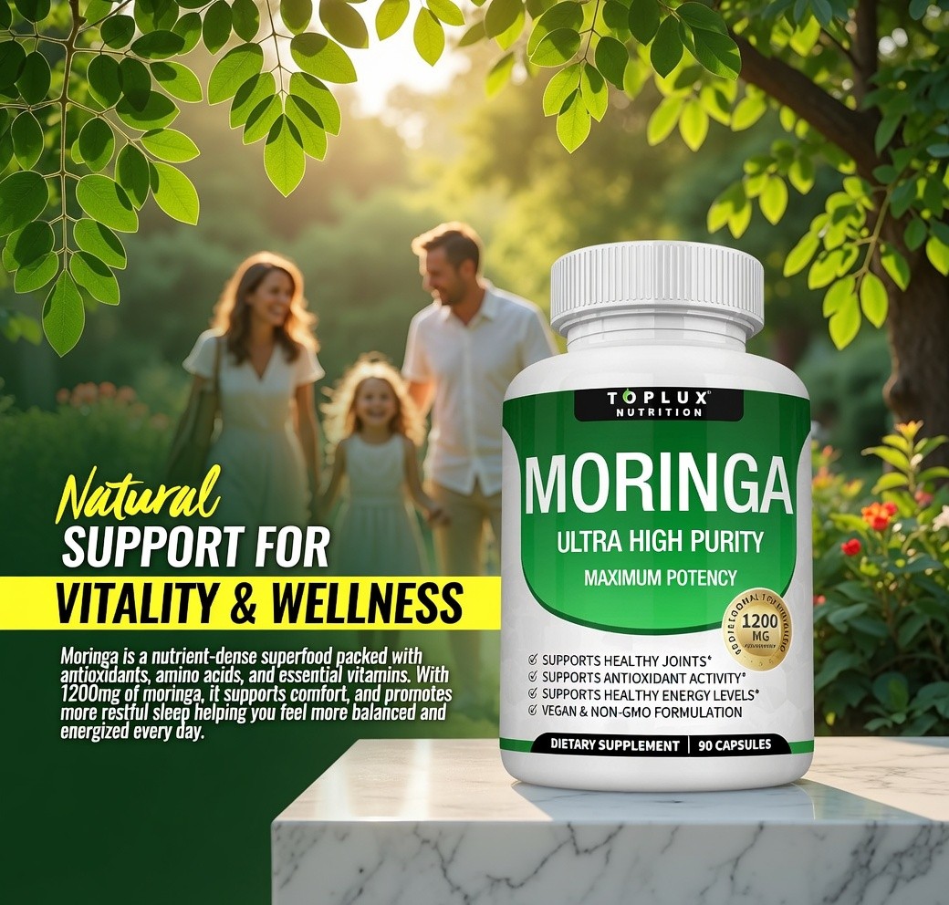 Toplux Nutrition Moringa 1200mg Superfood Antioxidant Immune 90 Capsules