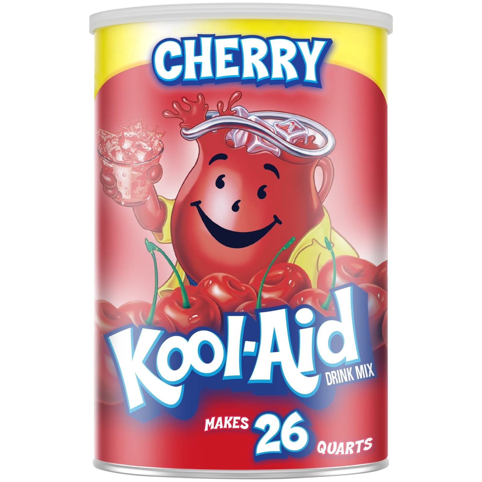 Kool-Aid Cherry Drink Mix Powder Sugar Sweetened Canister 63 oz Makes Many Drink