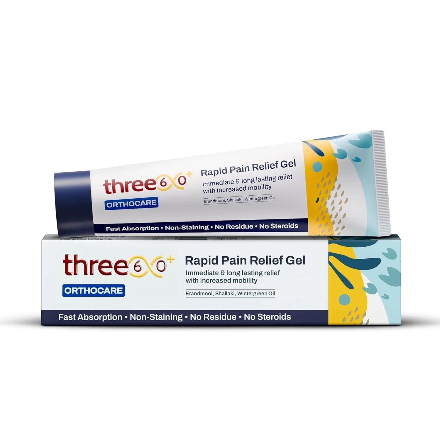 three60+ Rapid Pain Relief Gel Shoulder, Back, Muscles, Joint Pain 50gm