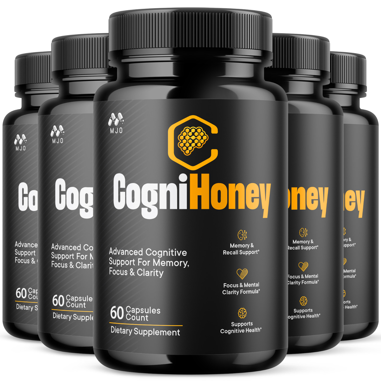 (5 Pack) CogniHoney Advanced Brain Support Supplement Cogni Honey 300 Capsules