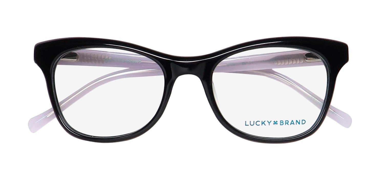 NEW LUCKY BRAND D708 EYEWEAR FULL-RIM BLACK BLACK PLASTIC CAT EYE