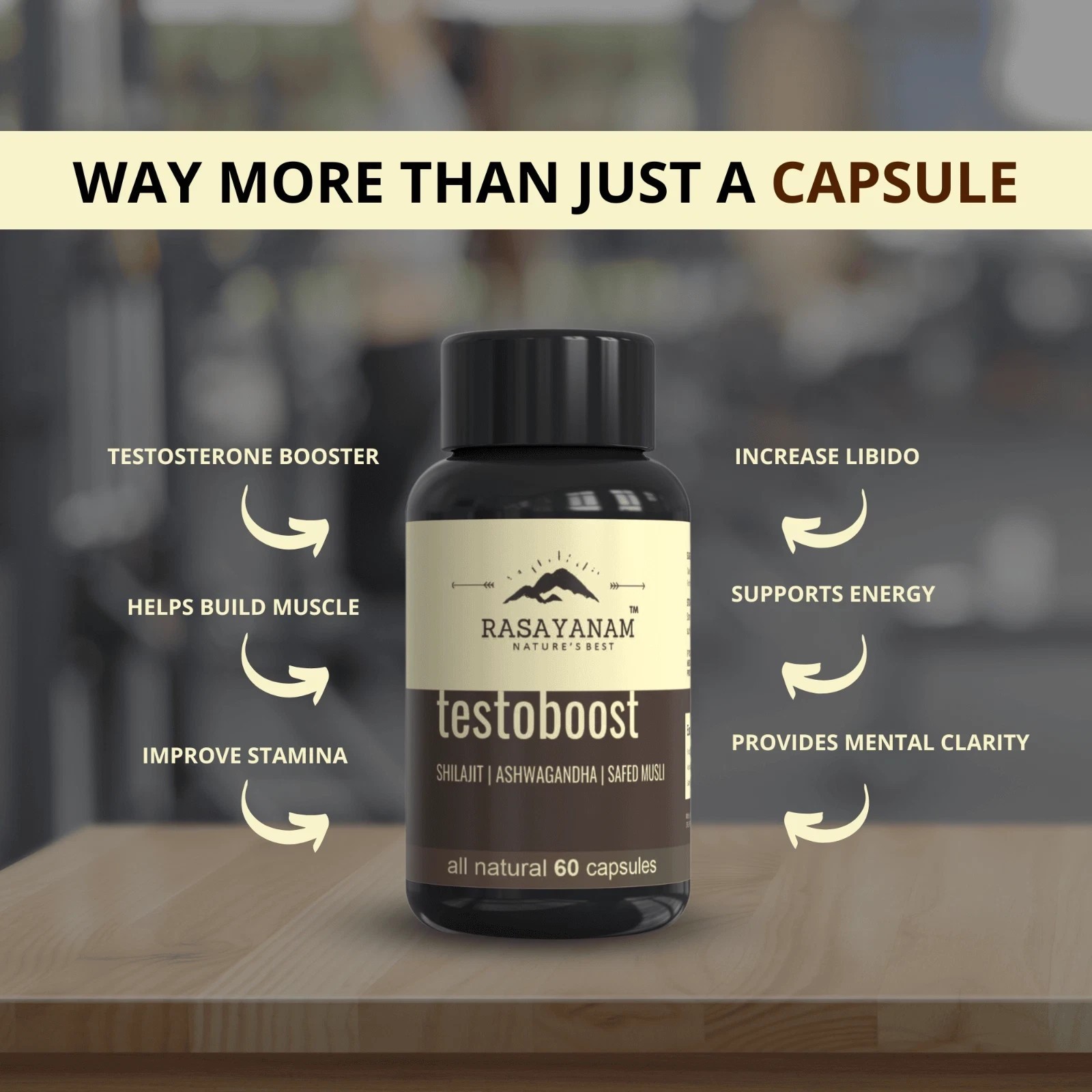 Rasayanam Testoboost Ashwagandha, Safed Musli 60 Capsules