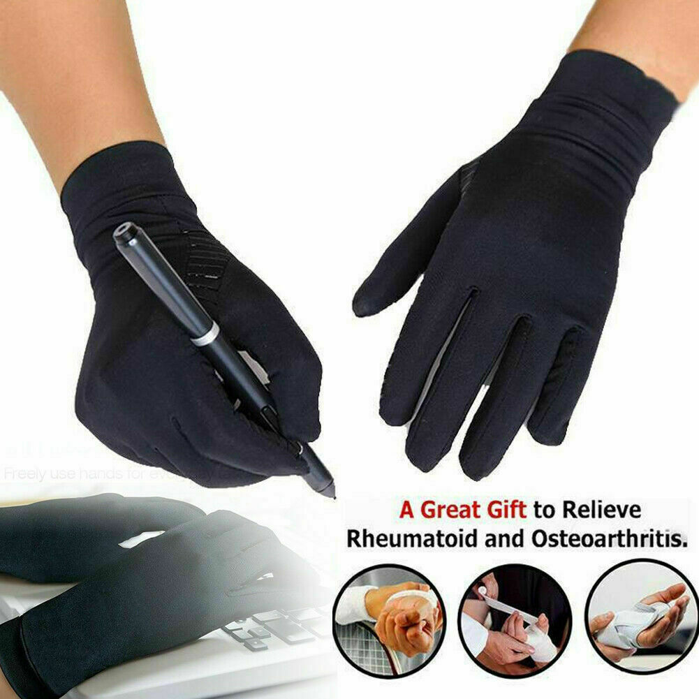 2 Pairs Copper Arthritis Compression Gloves Hand Joint Support Pain Relief Sport