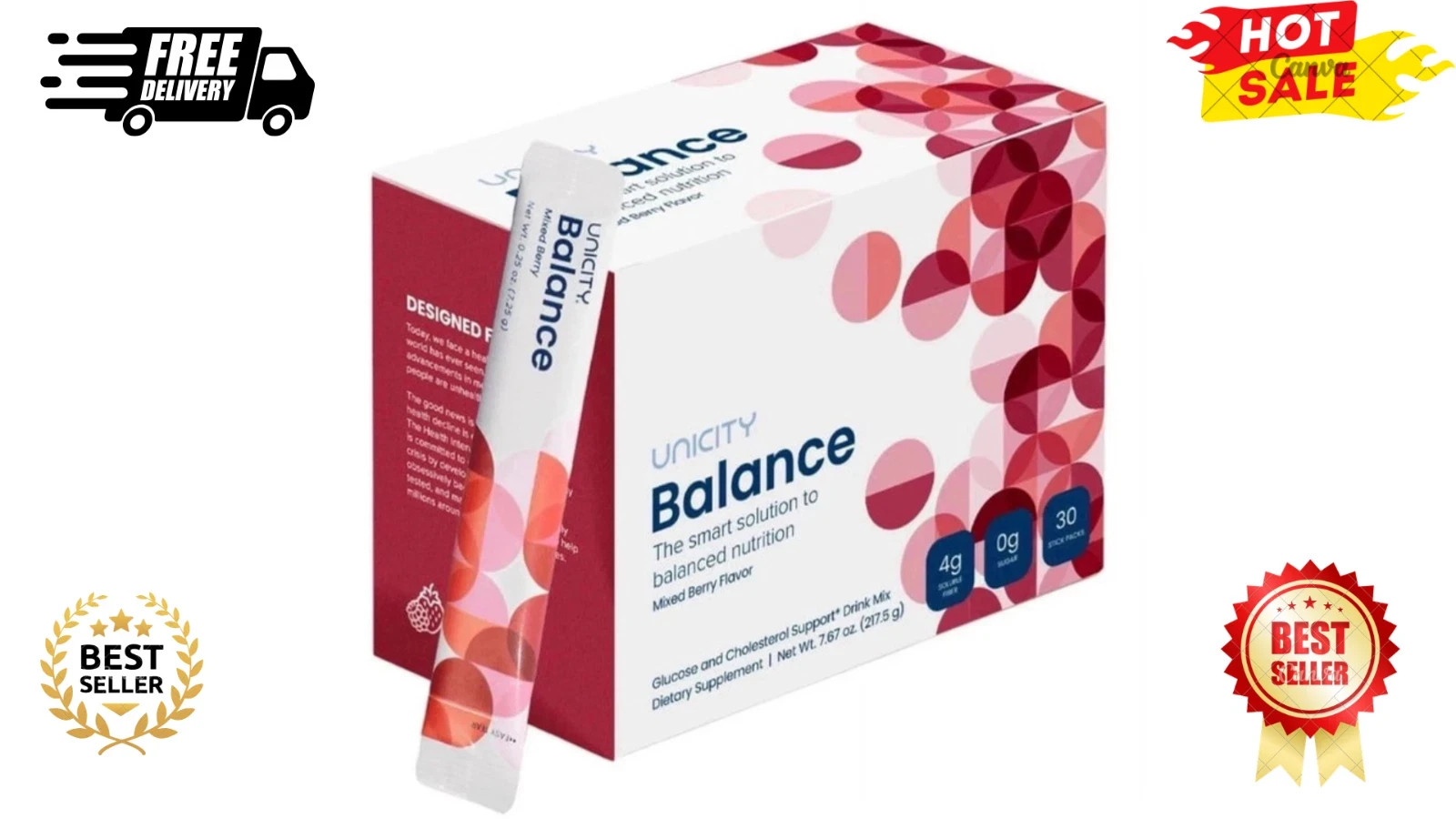 Unicity Balance NATURAL Mixed Berry, 30 Stick Packs EXP 2027