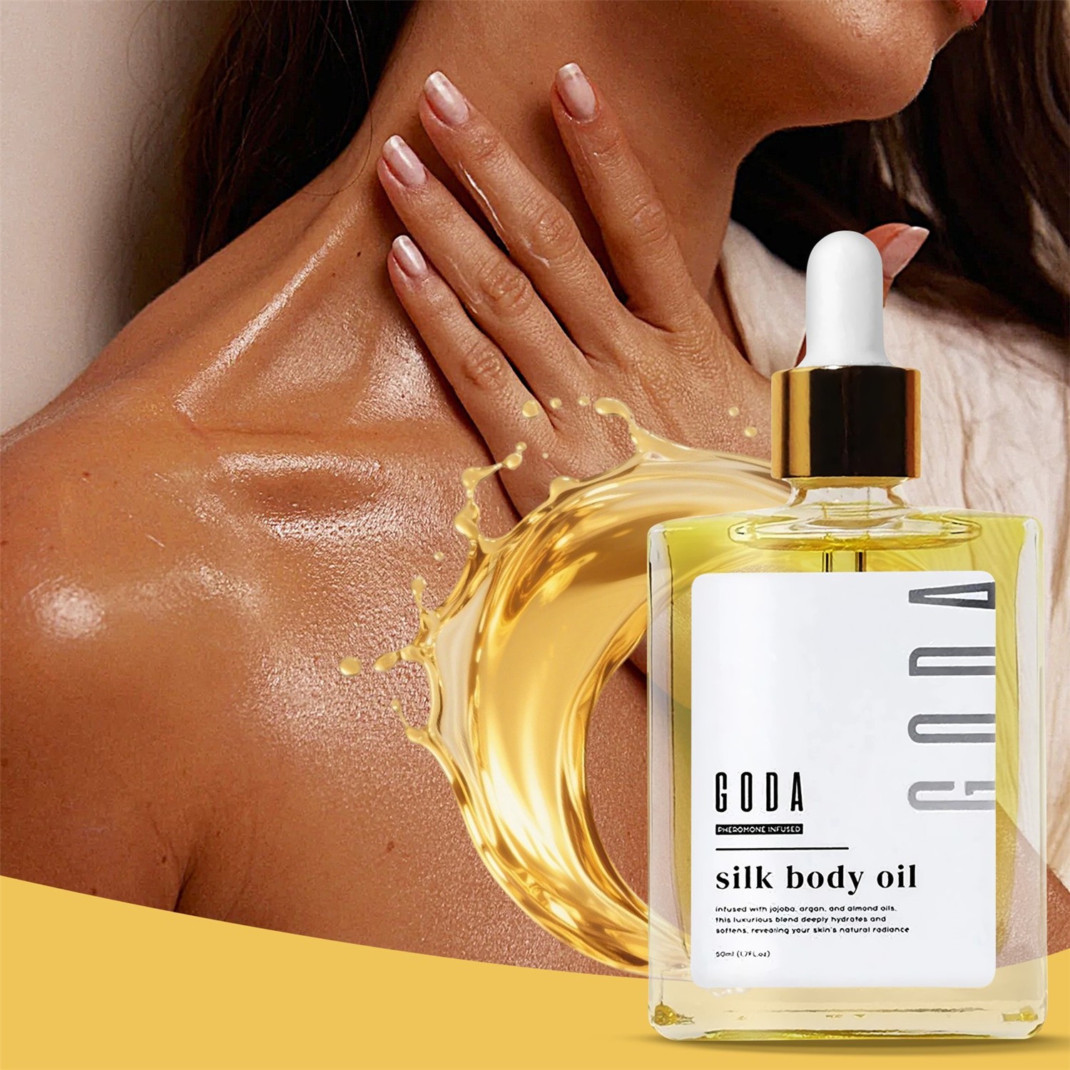 GODA Silk Body Oil,Goda Perfume Oil,Bath&Shower Oil For Smooth and Hydrated Skin