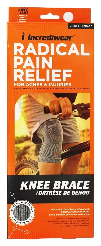 Incrediwear – Incredibrace Knee Brace Sleeve (M, L, XL, XXL, XXXL) Grey NEW