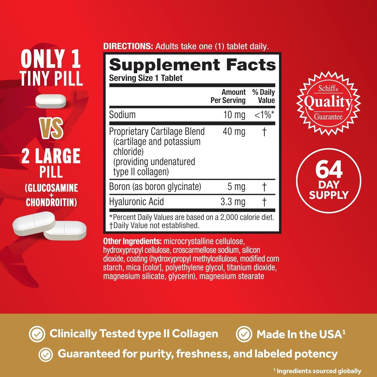 Move Free Ultra Joint Support Supplement – Type II Collagen, 64 Tablets