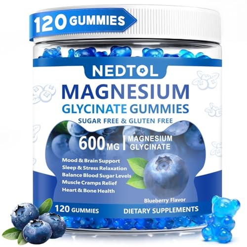 Magnesium Glycinate Gummies 600mg Sugar Free 120ct Sleep Support