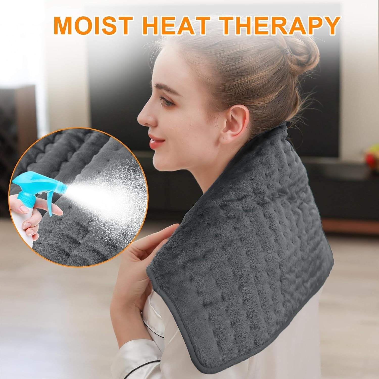 Moist & Dry Electric Heating Pad for Abdomen & Legs – Machine Washable Design