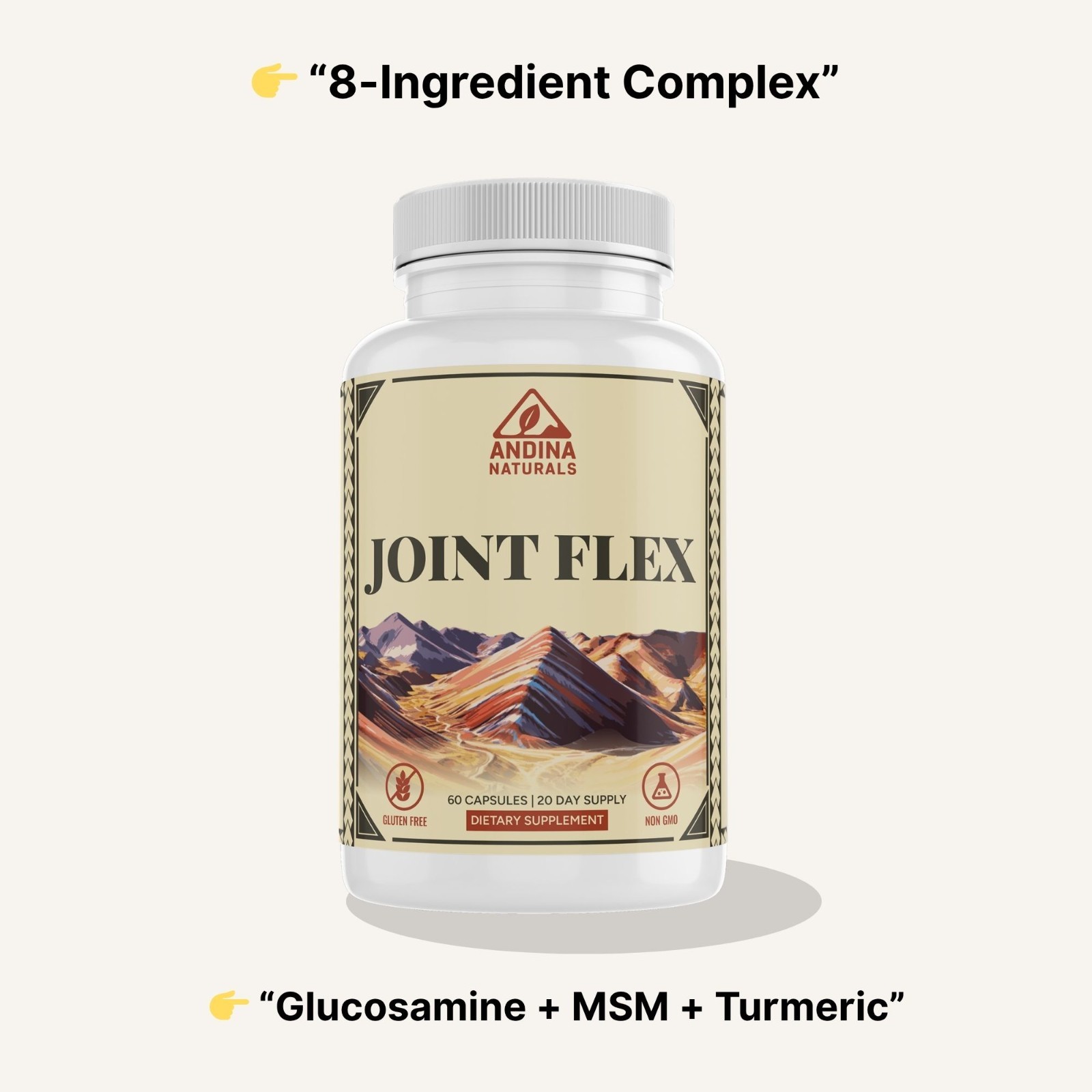 Joint Support Supplement Glucosamine MSM Turmeric–Flexibility & Mobility Formula