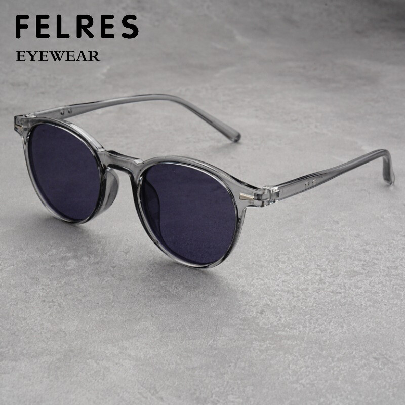 Round Tinted Reading Glasses Unisex Fashion Full Frame Presbyopic Sunglasses