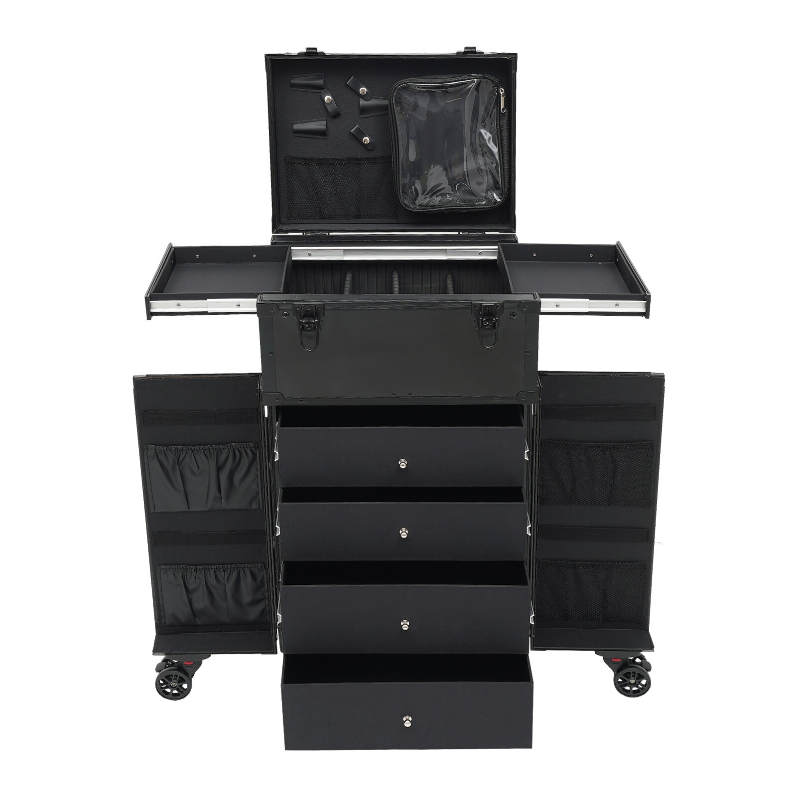 Professional Makeup Case Organizer Travel Case Rolling Makeup Cosmetics Case