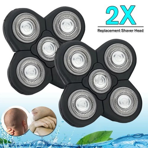 2PCS 5 Blades Floating Shaving Bald Replacement Shaver Head For Electric Razors
