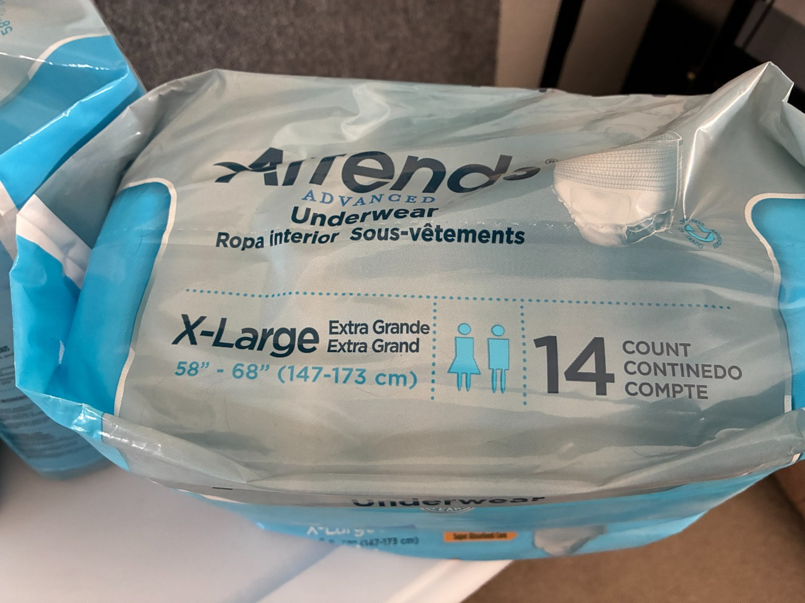 Attends Adult Unisex Diapers XL Overnight Advanced Underwear One Pack of 14
