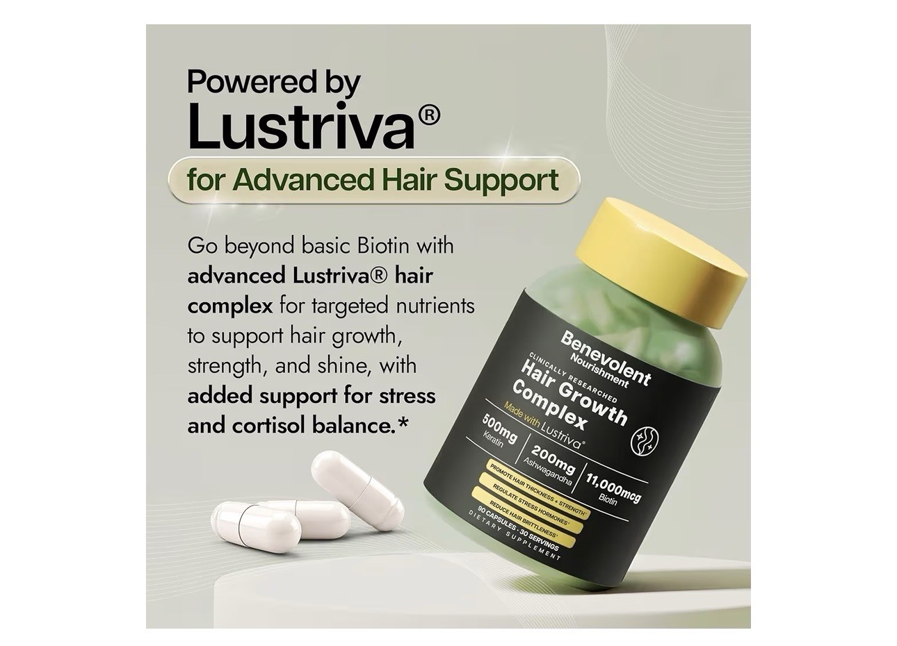 Benevolent Nourishment Hair Growth Complex Capsules Keratin Biotin