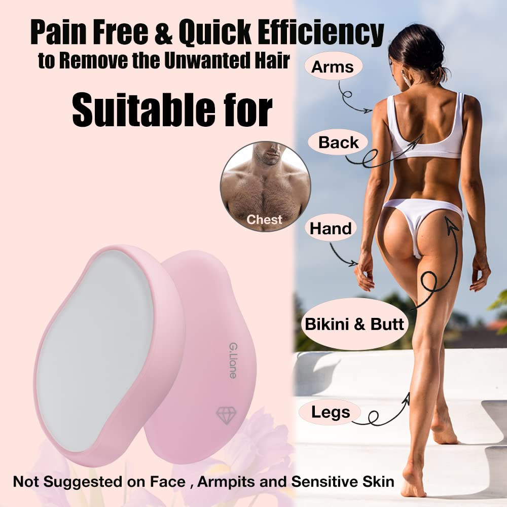 Crystal Hair Eraser,Physical Glass Hair Removal,Reusable Nano Hair Remover Stone