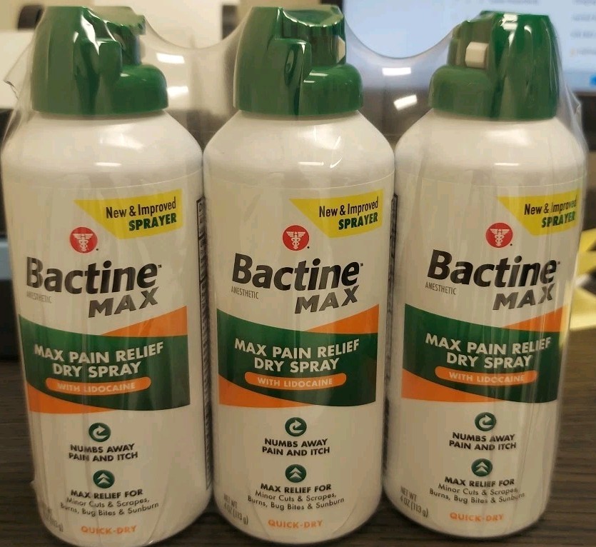 3 Pack of Anesthetic Spray Quick Dry Numbs Pain & Itch Exp 06/30/26