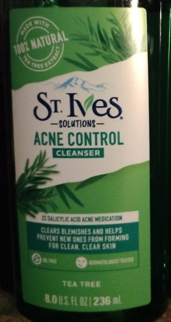 2 pack St. Ives Solutions Acne Control Cleanser Tea Tree 8 fl oz / 236 mL Each