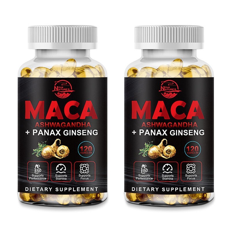 Maca Root 12000mg, Ashwagandha,Panax Ginseng Extract Male Enhancing 120 Capsules