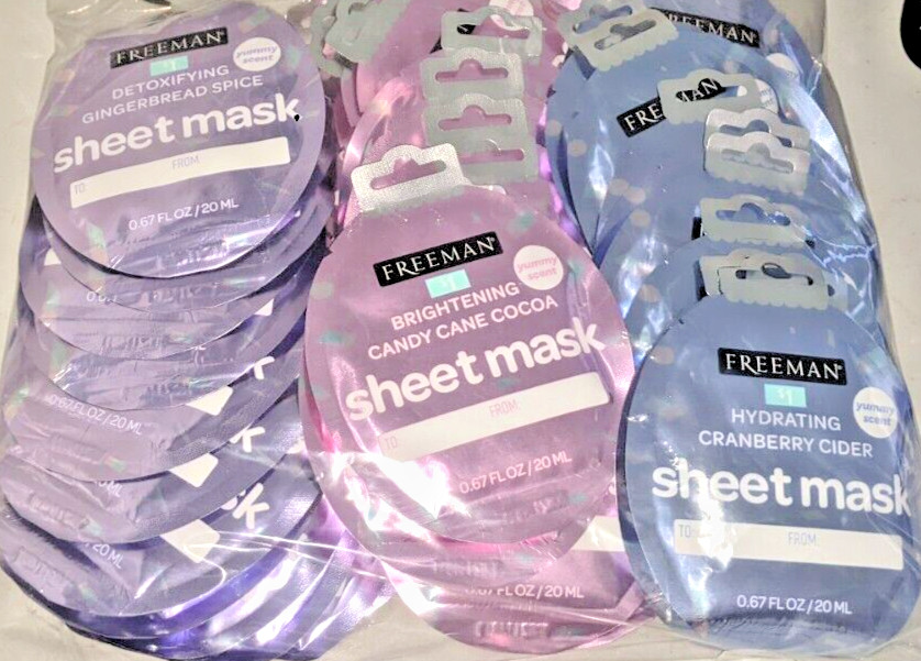 36 Christmas Face Masks Bulk Set – Glow Facial Skincare, Detox, Hydration, Gifts