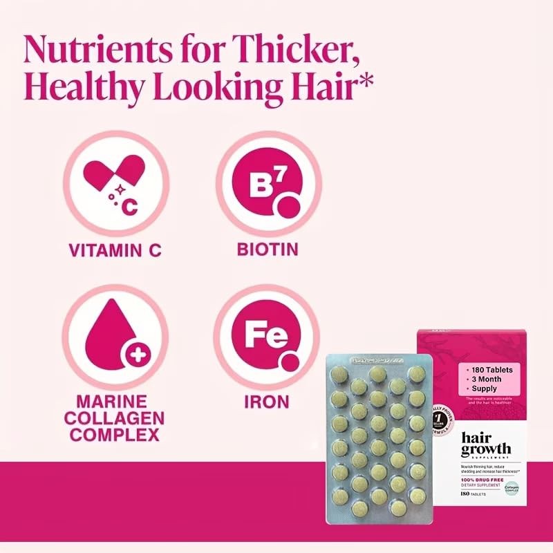 Viviscal Hair Growth Dietary Supplement with Collagen Complex 180 Tablets US