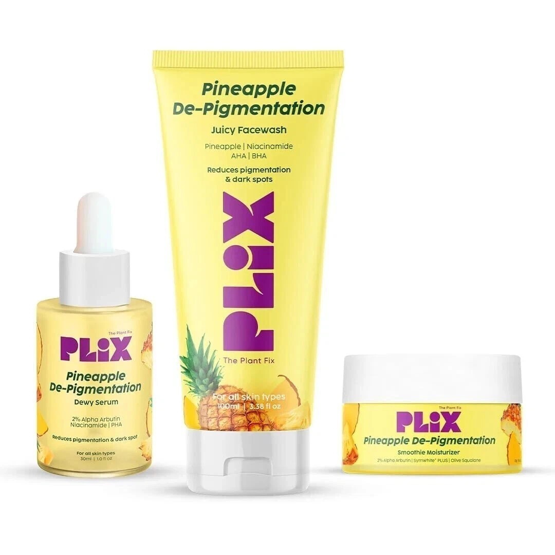 PLIX – Pineapple Pigmentation Cleanser, Face Serum & Moisturizer 30ml+100ml+50g