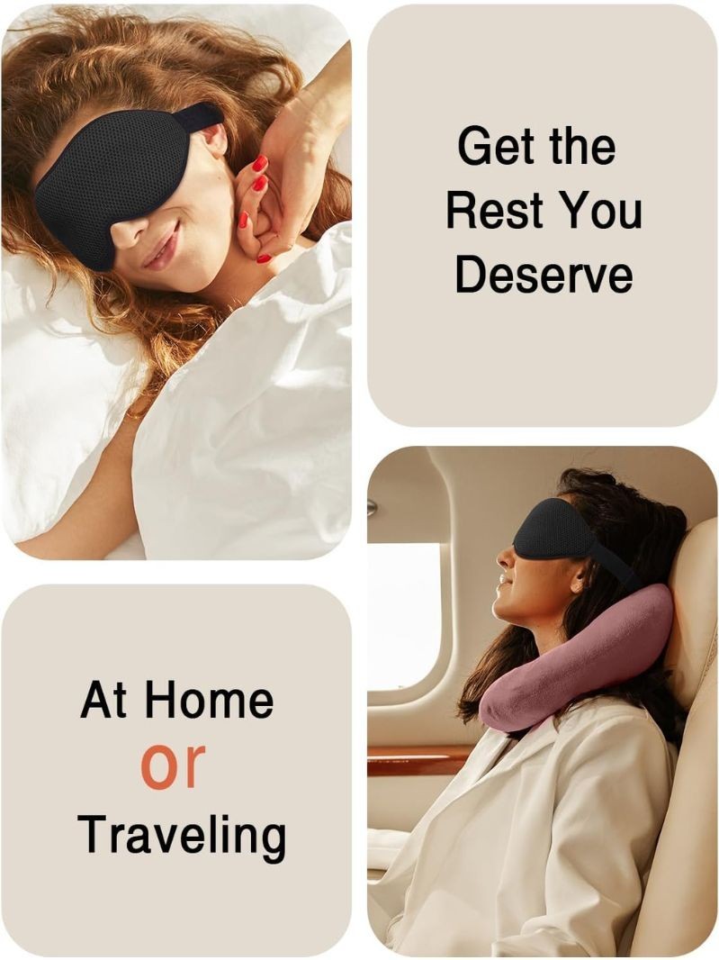 Eye Mask for Sleeping Women Men 3D Contoured Cup No Eye Pressure 100% Light Bloc