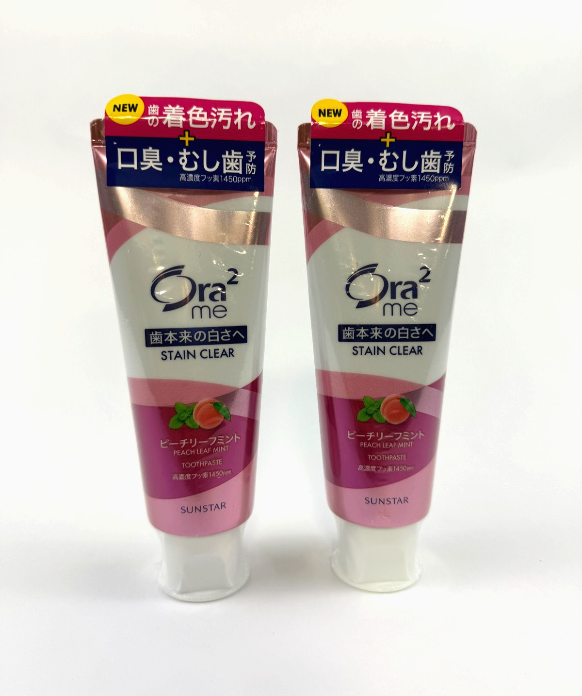 Ora2 Me Stain Clear Toothpaste Peach Mint 130g Whitening Japan Sunstar x2