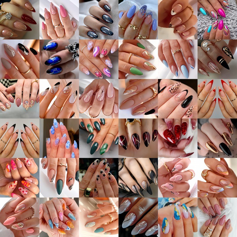Wholesale 360PCS Press-On Nails Short Easy-Apply Medium Length Almond Square Tip