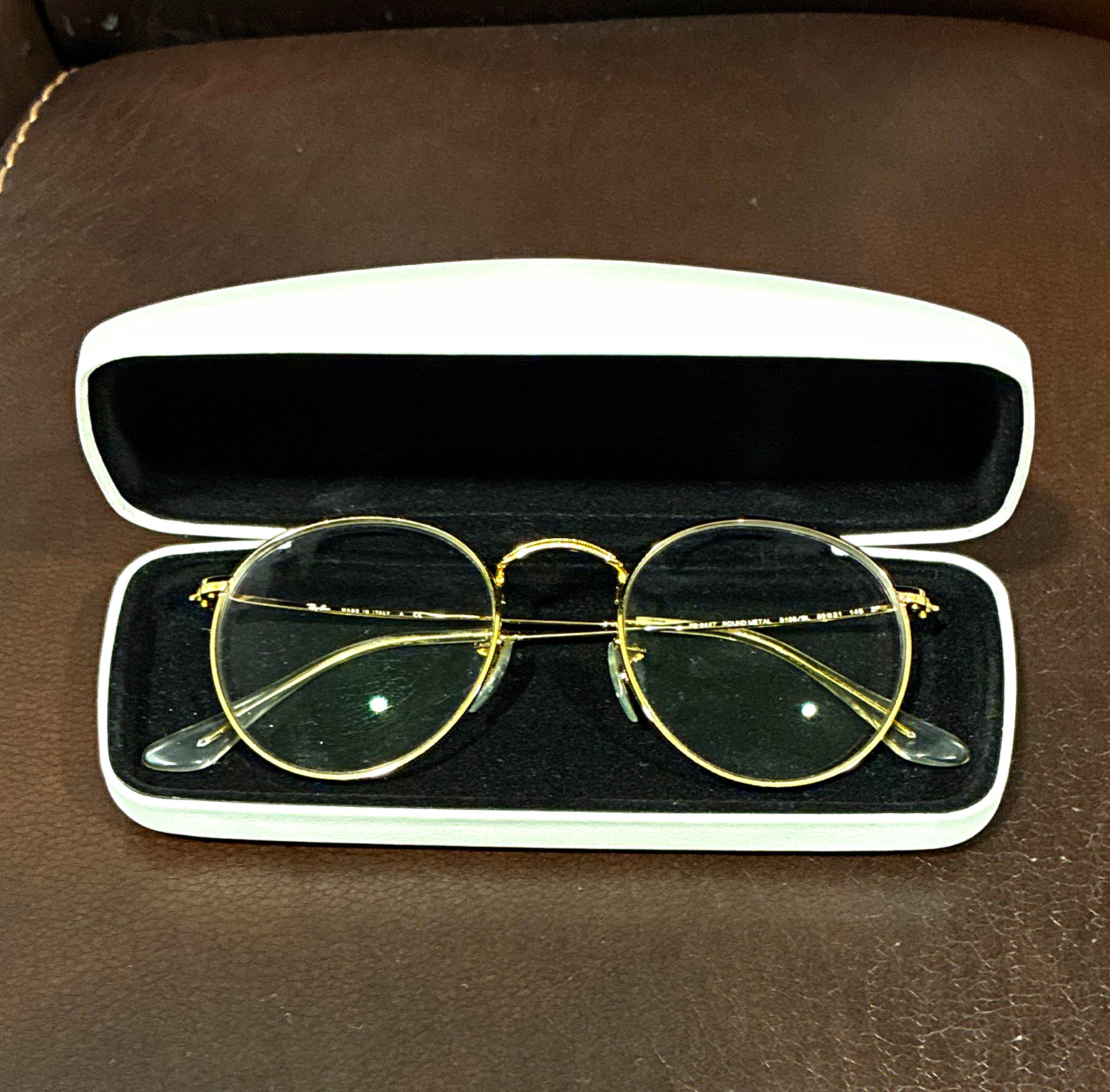 Ray-Ban Unisex Gold Metal Round Full Rim Eyeglass Frames 53-21-145