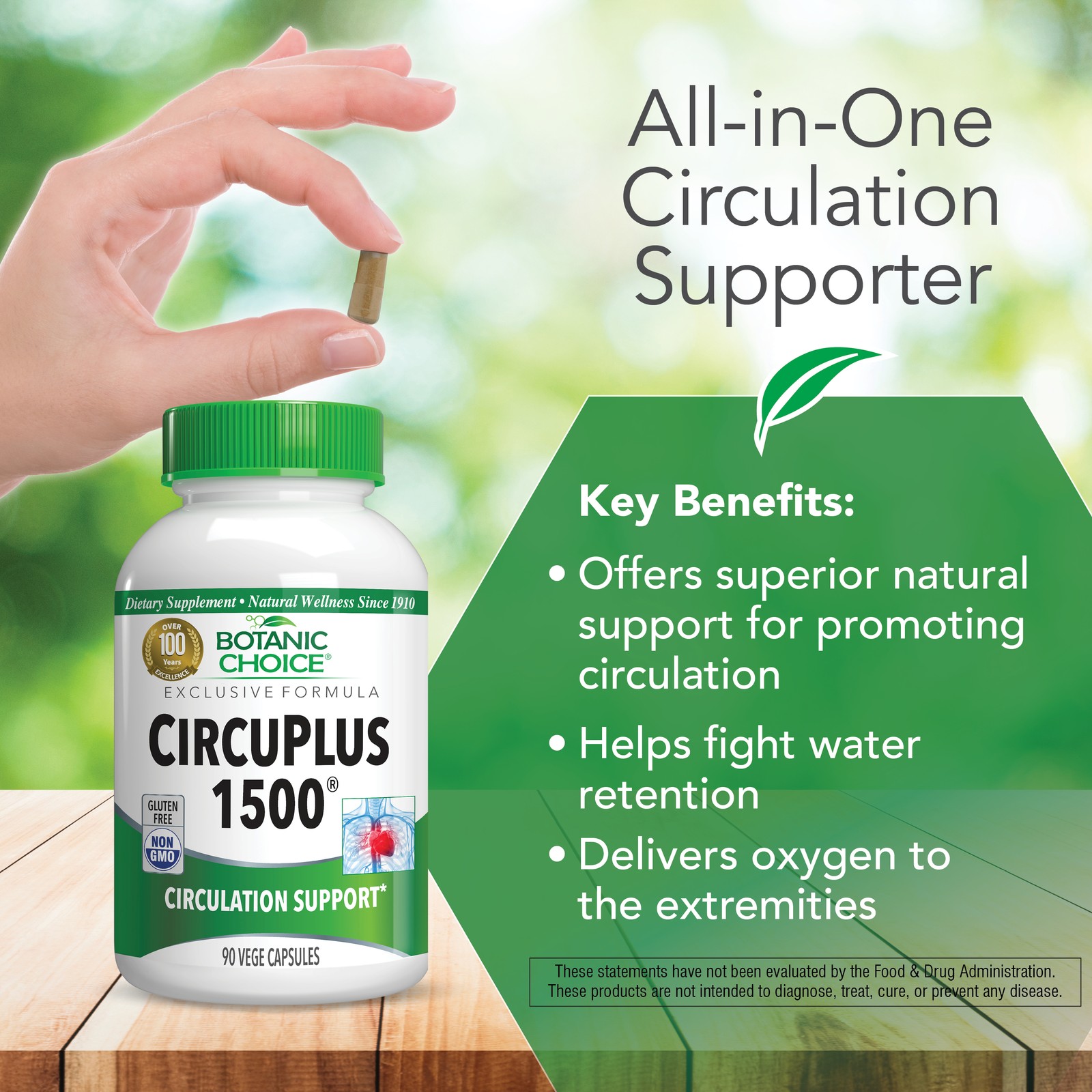 Botanic Choice Circuplus 1500® Circulation Dietary Supplement, 90 Vegecaps