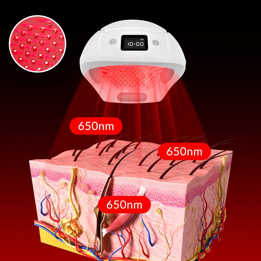 LLLT 650nm Red Light Laser Hair Regrowth Device Scalp Health Hair Loss Treatment
