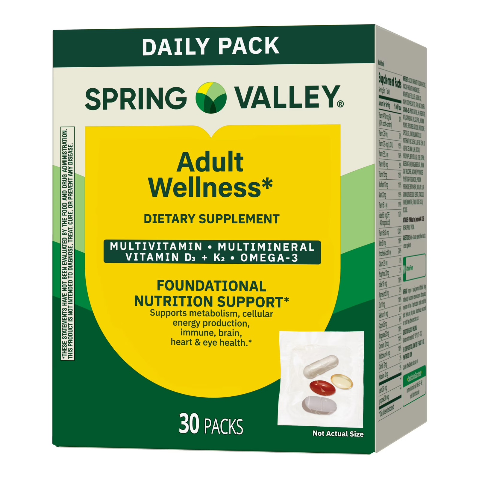 Spring Valley Adult Wellness Daily Pack Multivitamin 30 ct