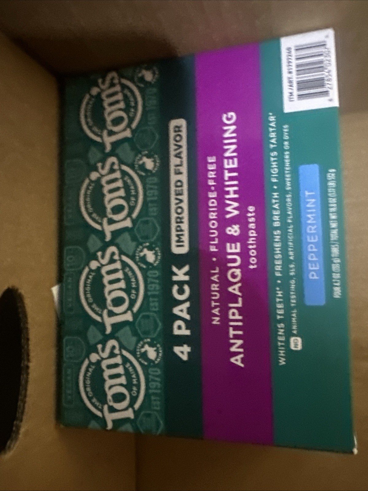 Tom’s of Maine Antiplaque and Whitening Toothpaste 3- boxes 4.7 Oz.