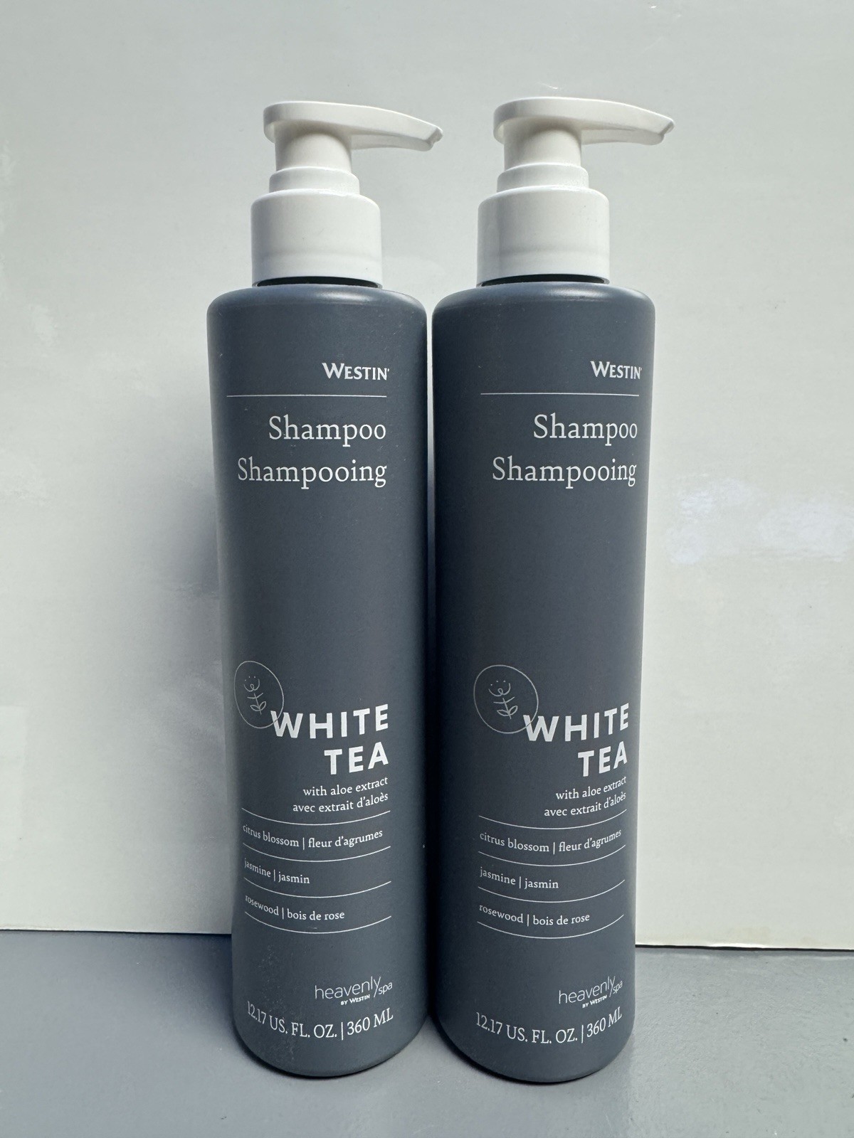 2 PACK Westin WHITE TEA Shampoo 12.17 fl.oz each Dovelok Pump Bottles