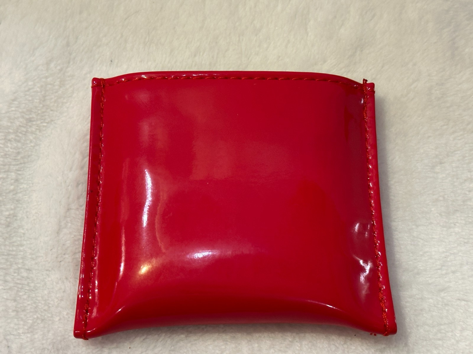 Giorgio Armani ~ Gold 2.75″ Purse Mirror – Red Leather Sleeve – RARE! – NIB!