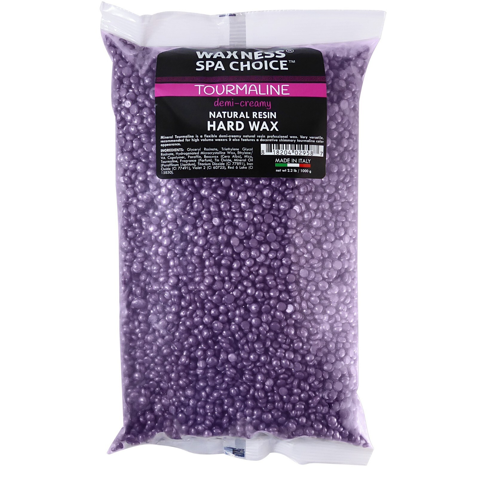 Waxness Tourmaline Demi Creamy Hard Wax Beads 2.2 lb / 1 kg Made in Italy