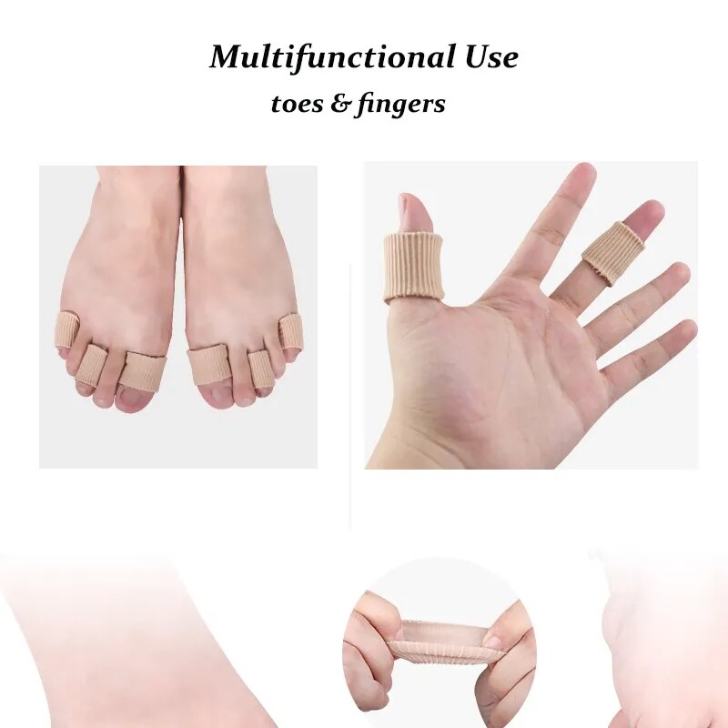 Toe Tube Sleeve Protector Cushion Fabric Gel Lining Finger Toe Separator Tubing
