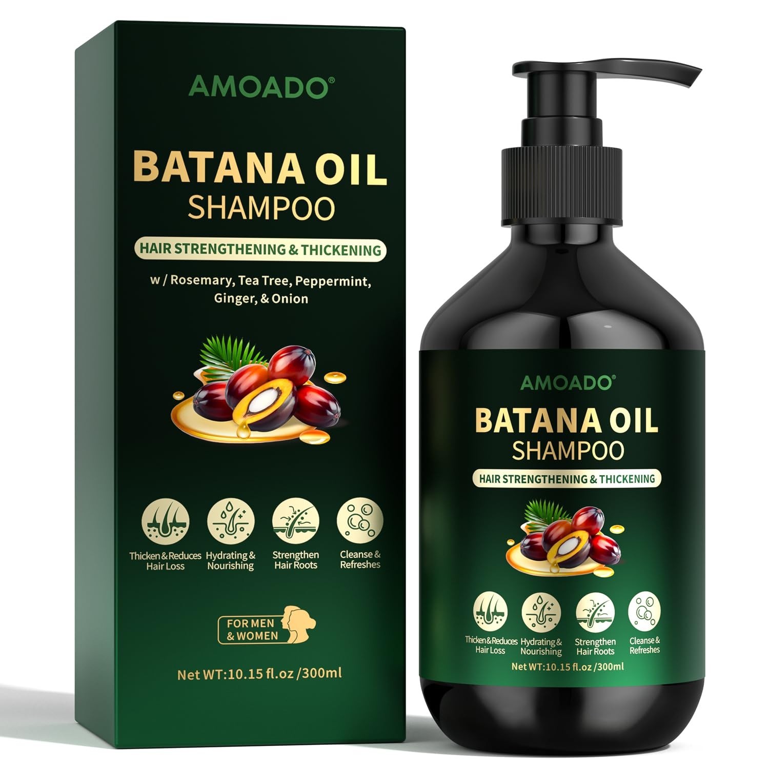 Batana Oil Shampoo for Hair Growth, Strengthening, Thickening, Sulfate Free H…