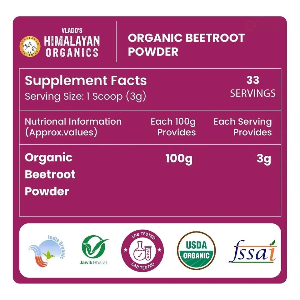 Organic Beetroot Powder For Face, Skin & Hair I Drinking | Eating | 100% Pure