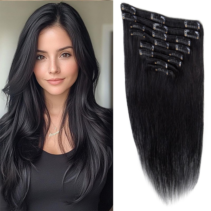 CLEARANCE Clip In Human Hair Extensions THICK Full Head 100% Real Remy Balayage