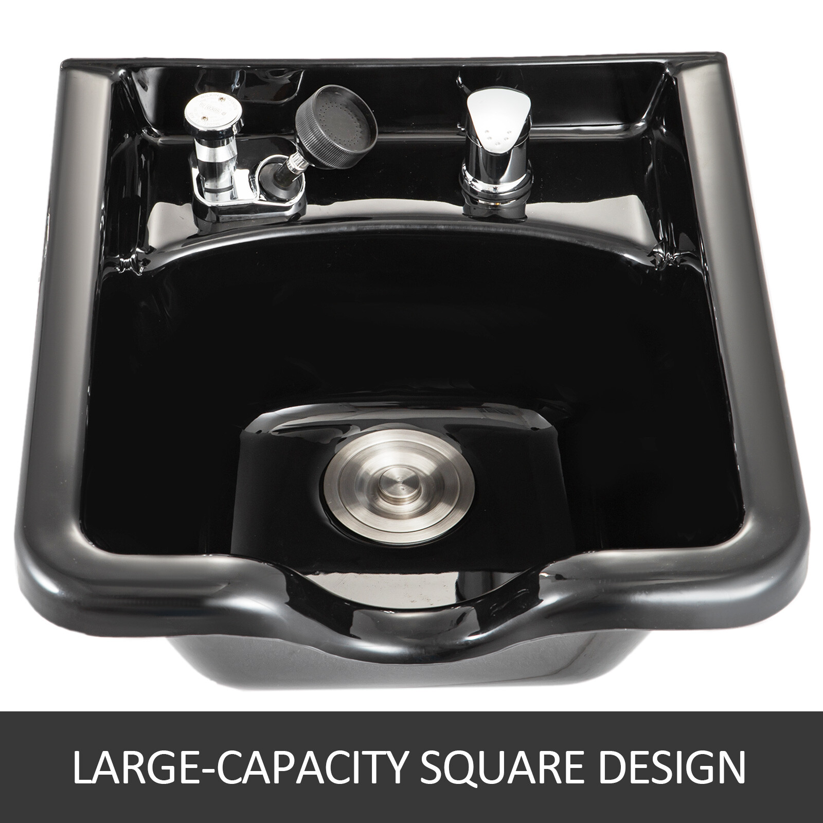 Black Square ABS Plastic Shampoo Bowl Salon Pool SPA Black Sink Hair Stylist