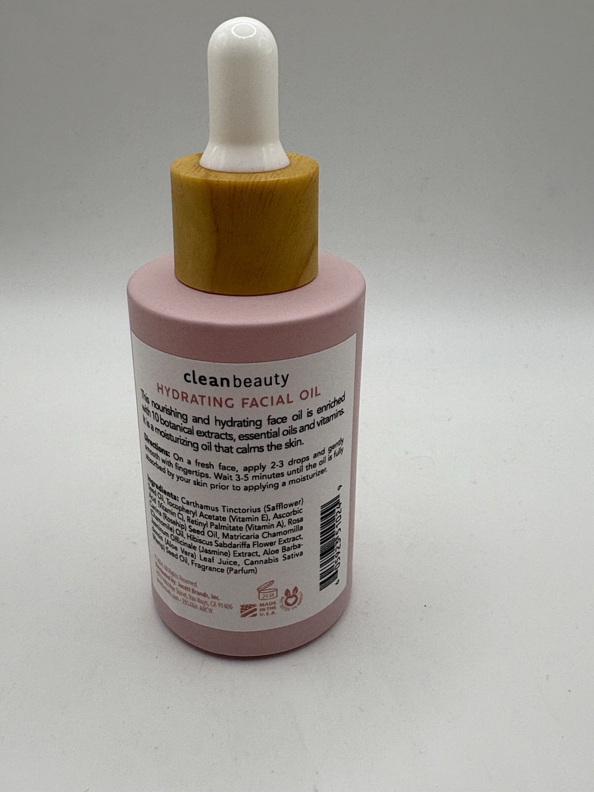Clean Beauty Hydrating Facial Oil with Rosehip Oil & Vitamin E – 1.83 OZ 56