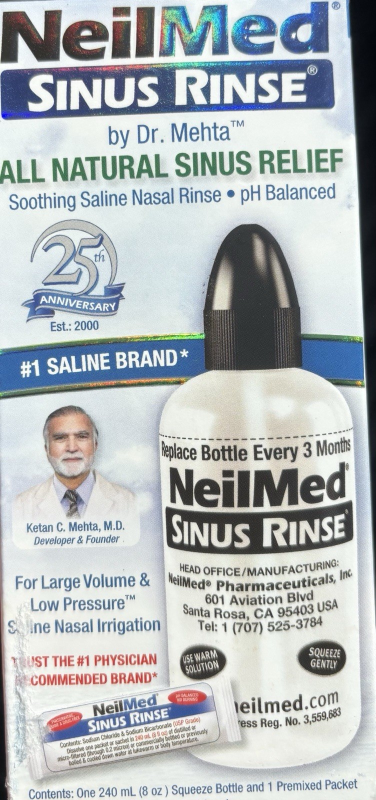 Lot of 15 – 8 oz NeilMed Sinus Rinse Bottle Kits New Sealed Exp 09/2029