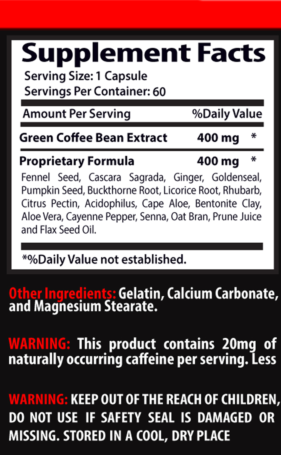 Green coffee antioxidant GREEN COFFE BEEN EXTRACT Weight loss mood enhancer 1B