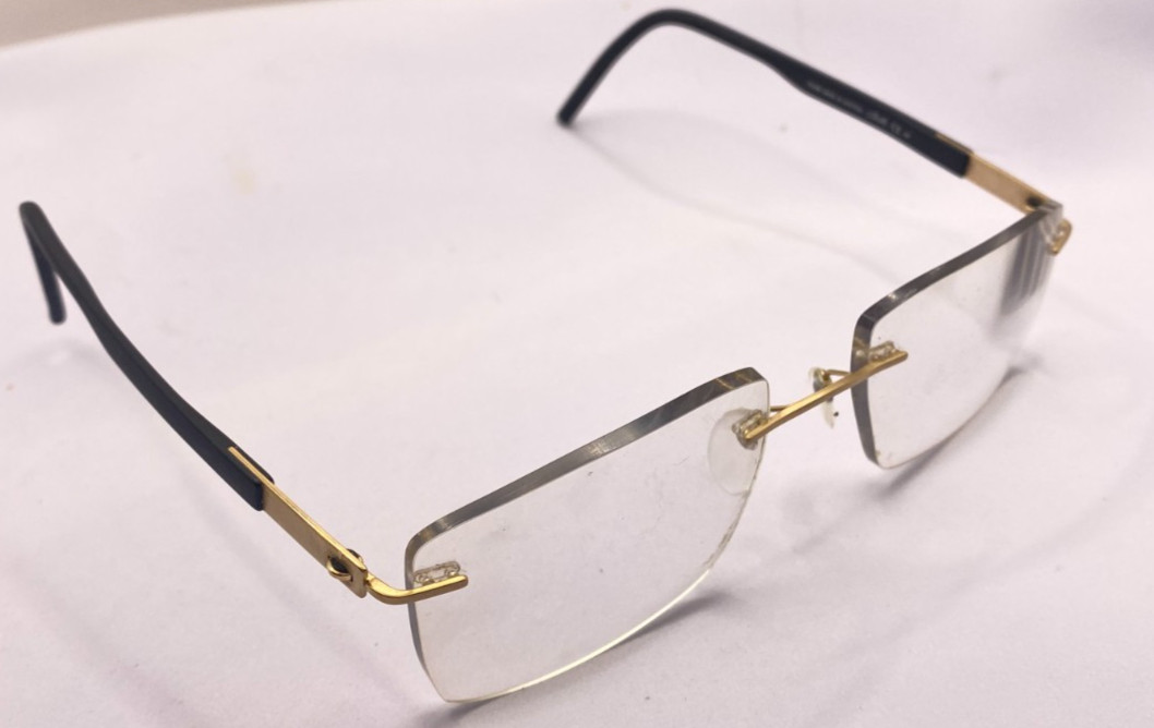 SILHOUETTE TITANIUM FRAMES ONLY EYEGLASSES 5535 70 7520 BLACK / GOLD 47-19-145