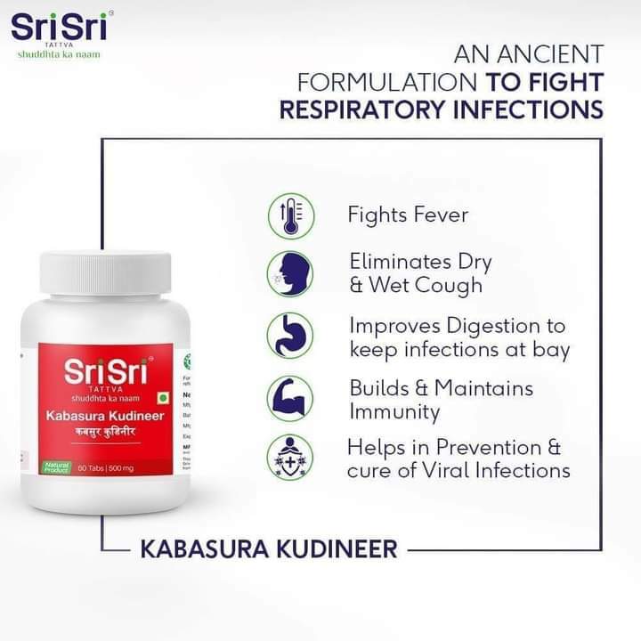 Sri Sri Tattva Kabasura Kudineer 60 Tablets (Pack of 2) with Free Shipping